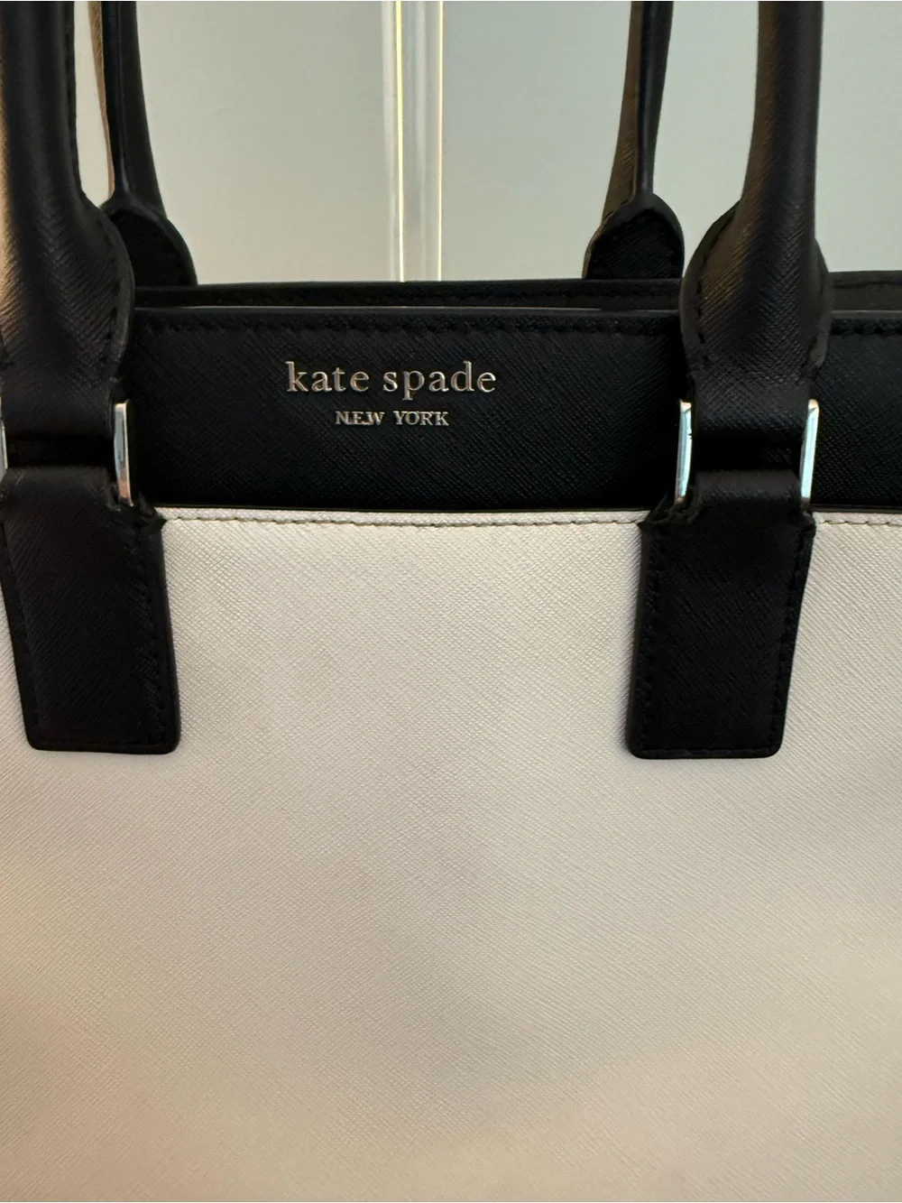 Kate Spade  White, Black and Blush Colorblock Satchel